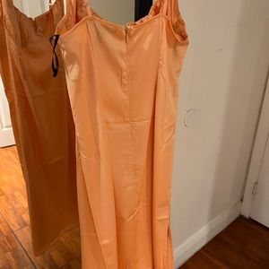 Orange satin dress